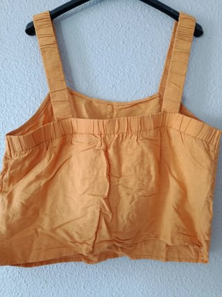 Top tirantes lino amarillo mostaza talla 42