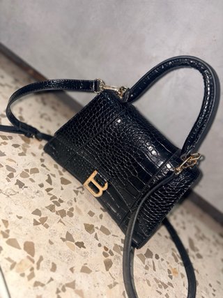 Borsa Balenciaga Nera Coccodrillo