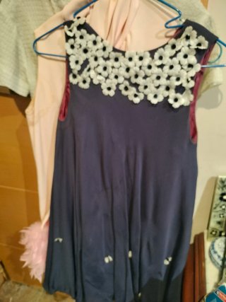 Vestido vintage verde y amarillo