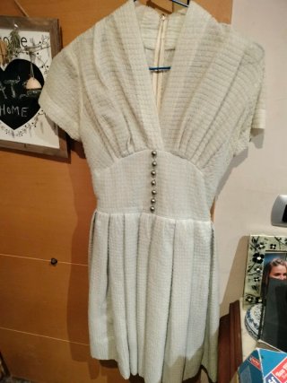 Vestido vintage verde y amarillo