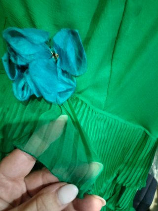Vestido vintage verde y amarillo
