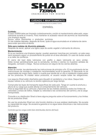 Maleta lateral izquierda de aluminio TR4 AE0C