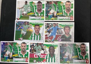 Lote 7 cromos jugadores del Real Betis Balompié