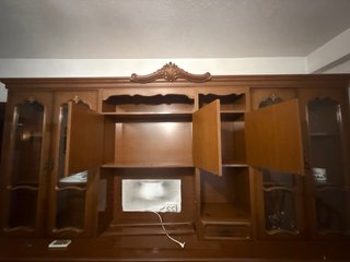 Mueble salón vintage vitrinas y cajoneras