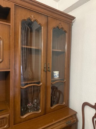 Mueble salón vintage vitrinas y cajoneras