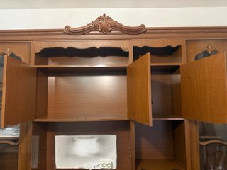 Mueble salón vintage vitrinas y cajoneras