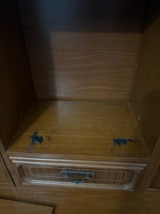Mueble salón vintage vitrinas y cajoneras