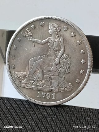Moneda antigua Trade Dollar 1791