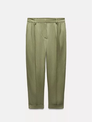 Pantalón vestir Zara verde oliva