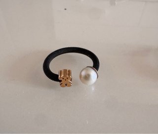 Anillo Tous Negro Perla Ajustable