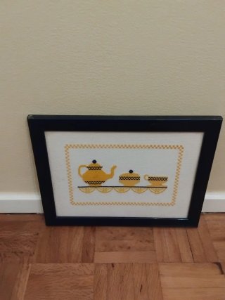 Quadro Ponto Cruz Chá Amarelo
