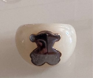 Anillo Tous Oso Blanco y Plata
