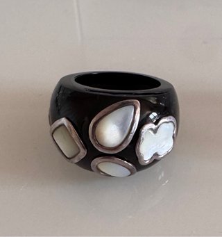 Anillo Tous Resina Negro con Piedras