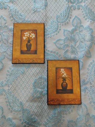 2 quadros decorativos florais