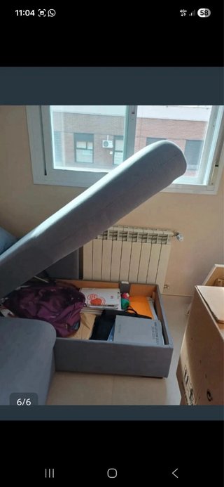 Sofá modular gris de tela