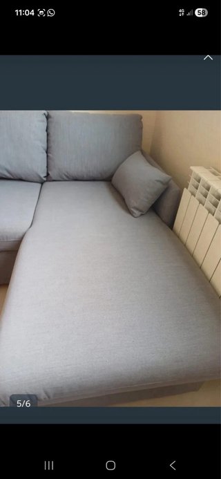 Sofá modular gris de tela