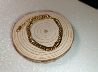Pulsera doble acero dorado