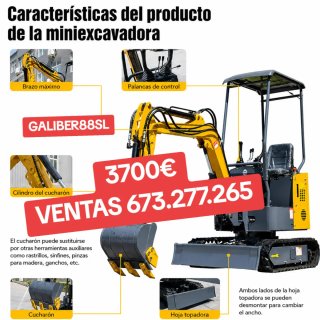 Miniexcavadora GALIBER88SL 1 Tonelada