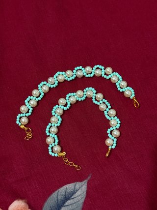 Pulseras bisutería perlas y cuentas turquesa