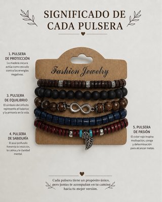 Set 5 Pulseras Fashion Jewelry