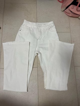 Pantalón campana vaquero blanco SHEIN