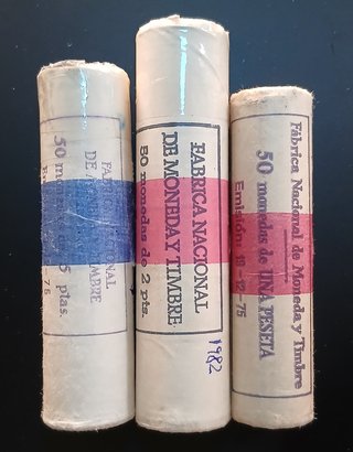 5, 1 y 2 Pesetas ¡Tres Cartuchos de 1982!