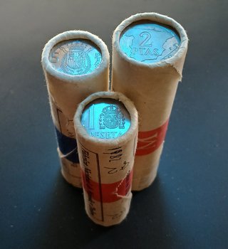 5, 1 y 2 Pesetas ¡Tres Cartuchos de 1982!
