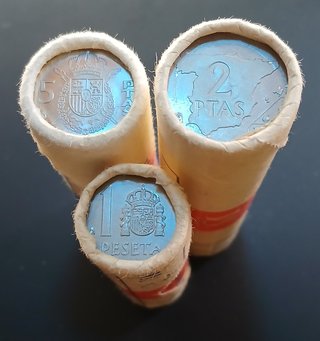5, 1 y 2 Pesetas ¡Tres Cartuchos de 1982!