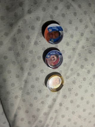 Chapas Fútbol Messi, Ronaldo y kameni 2015/16