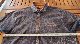 Camisa Rawlucci manga corta azul y gris