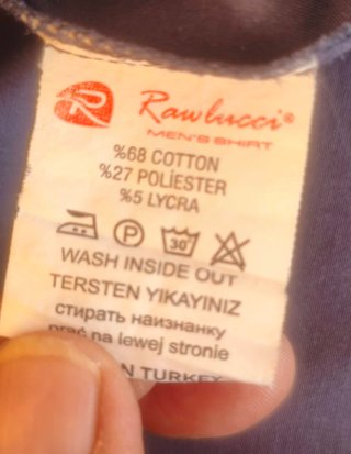 Camisa Rawlucci manga corta azul y gris