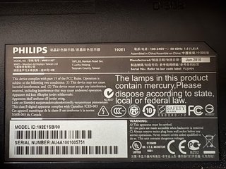 Monitor Philips LCD 19 modello MWE1192T.