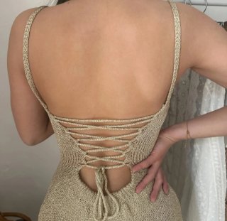 Vestido largo dorado Ibiza