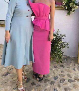Vestido Fiesta Loreto Martínez Rosa fresa