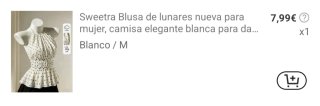 Blusa blanca lunares escote ajustable