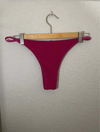 Top de Bikini Rosa Texturizado