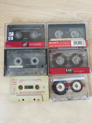 Lote 6 Cintas Cassette Sony TDK