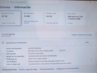 Portátil Acer Aspire 5 Ryzen AI 5 330 OLED