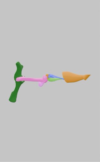 Modelo impreso en 3D. Huesos interiores jamon