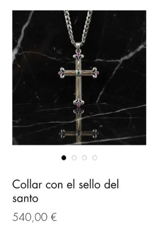 Collar Colgante Cruz Oro 18k Plata Esmeralda Rubís