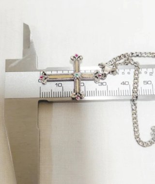 Collar Colgante Cruz Oro 18k Plata Esmeralda Rubís