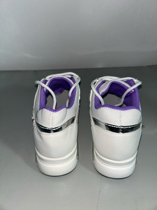 Zapatillas cuña mujer blancas y moradas