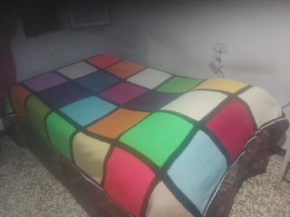 Colcha de retazos multicolor