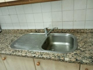 Muebles de cocina madera y mármol. Pontevedra.