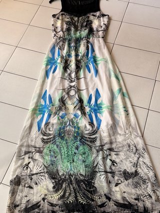 Vestido largo estampado multicolor