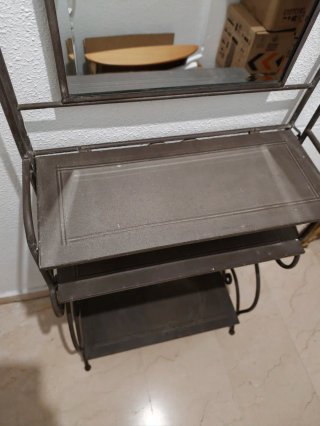 Espejo recibidor vintage metal con estantes