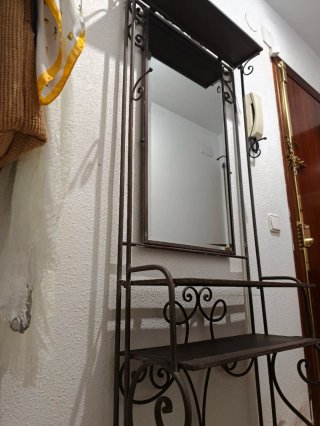 Espejo recibidor vintage metal con estantes