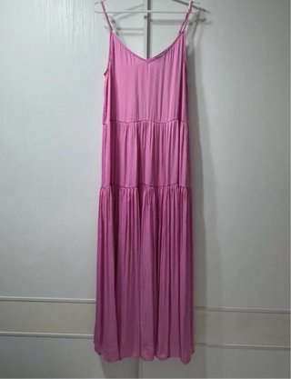 Vestido largo rosa tirantes verano