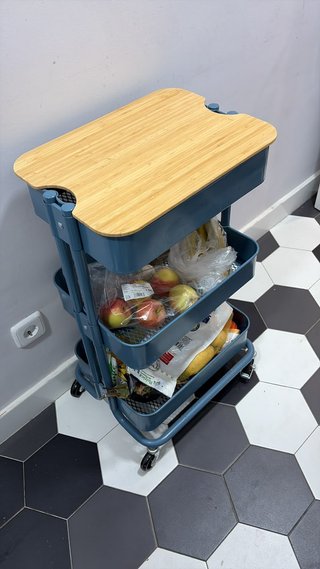 Carrito Cocina IKEA con Tapa Madera