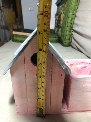 Casita Madera Macetero Rosa